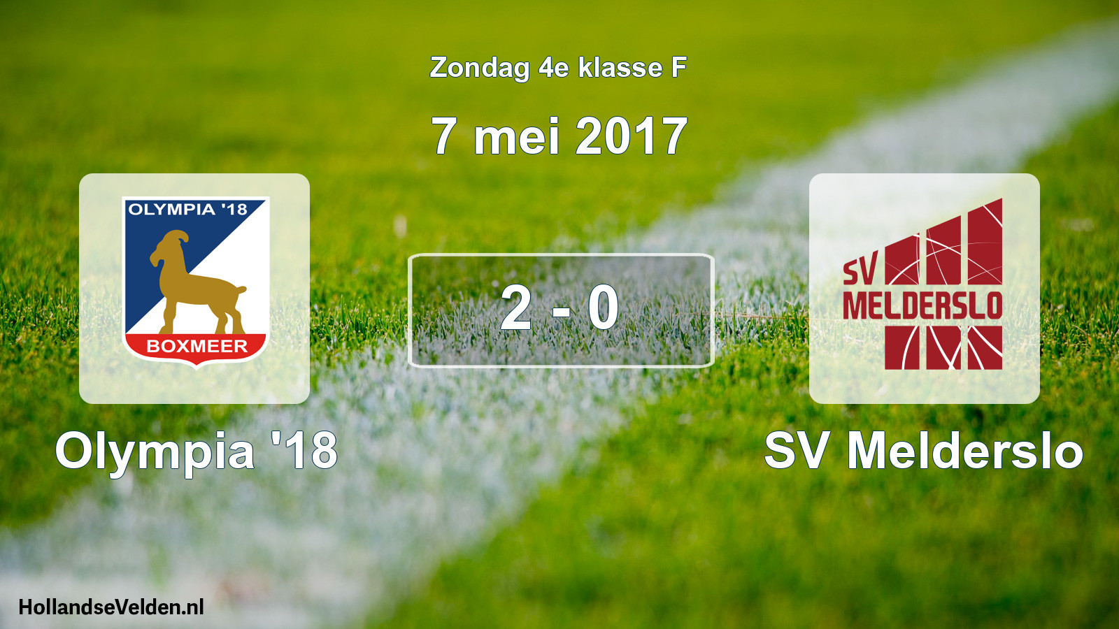 Total number of matches played: Olympia '18 - SV Melderslo 2 - 0 (7 May 2017)