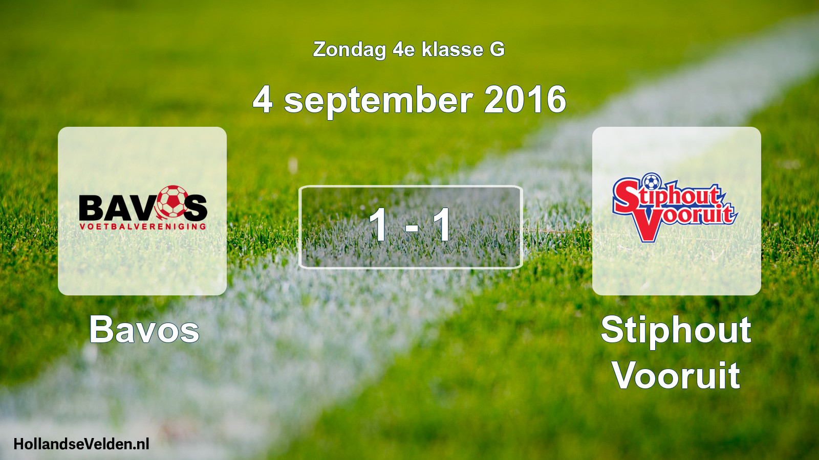 Total number of matches played: Bavos - Stiphout Vooruit 1 - 1 (4 September 2016)