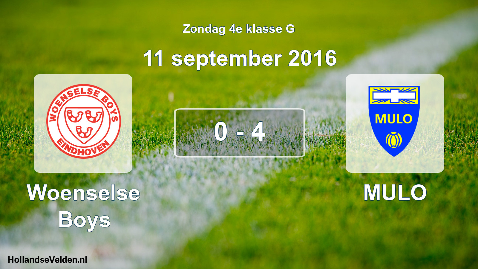 Total number of matches played: Woenselse Boys - MULO 0 - 4 (11 September 2016)