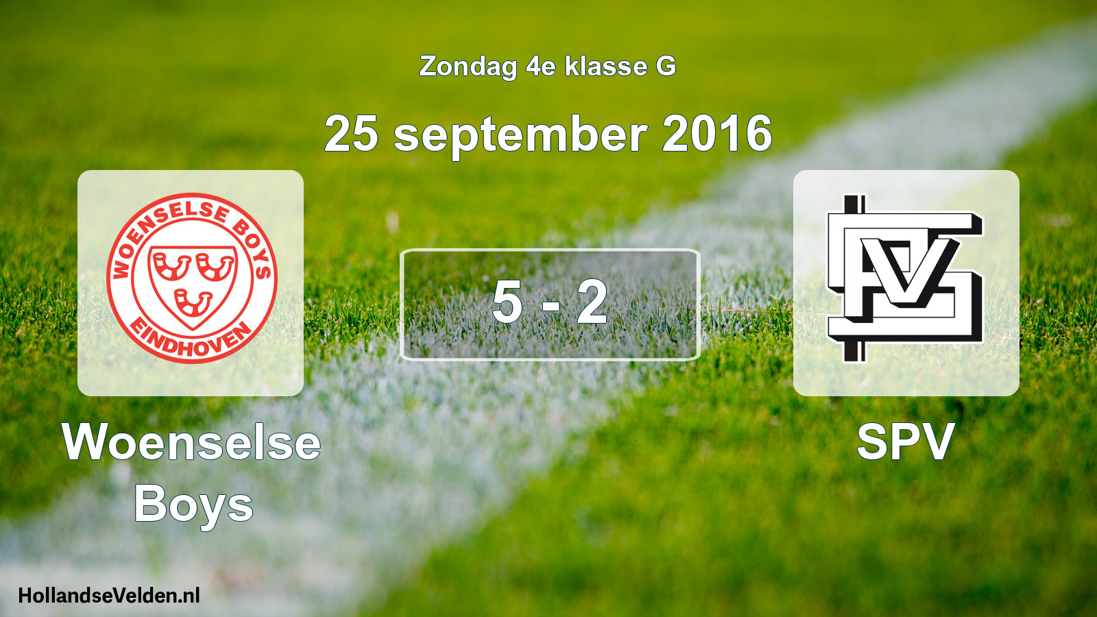Total number of matches played: Woenselse Boys - SPV 5 - 2 (25 September 2016)