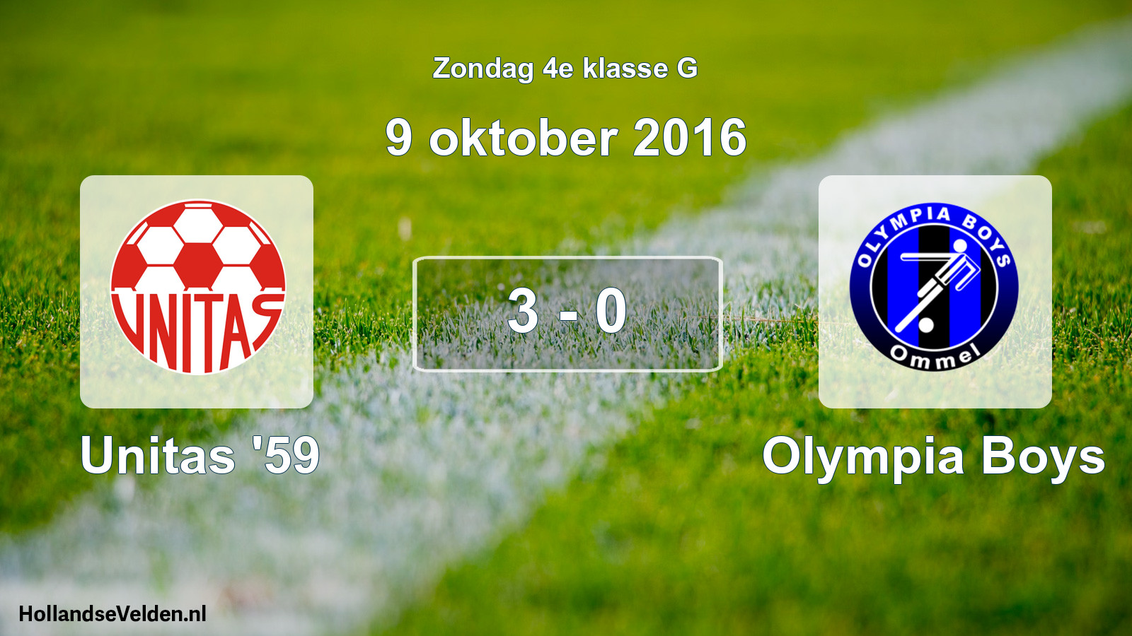 Total number of matches played: Unitas '59 - Olympia Boys 3 - 0 (9 October 2016)