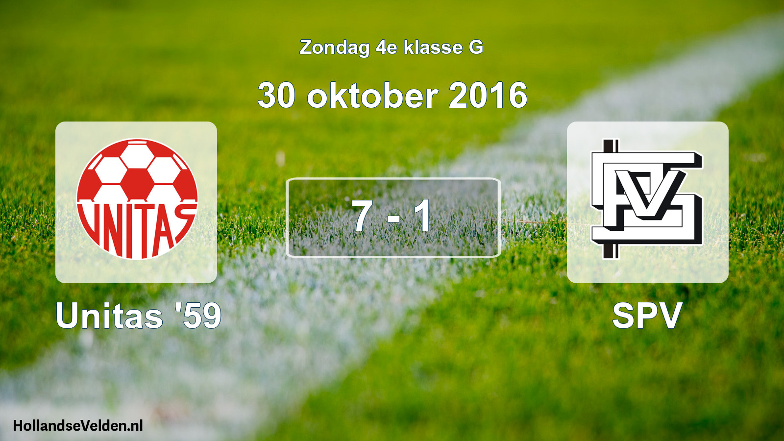 Total number of matches played: Unitas '59 - SPV 7 - 1 (30 October 2016)