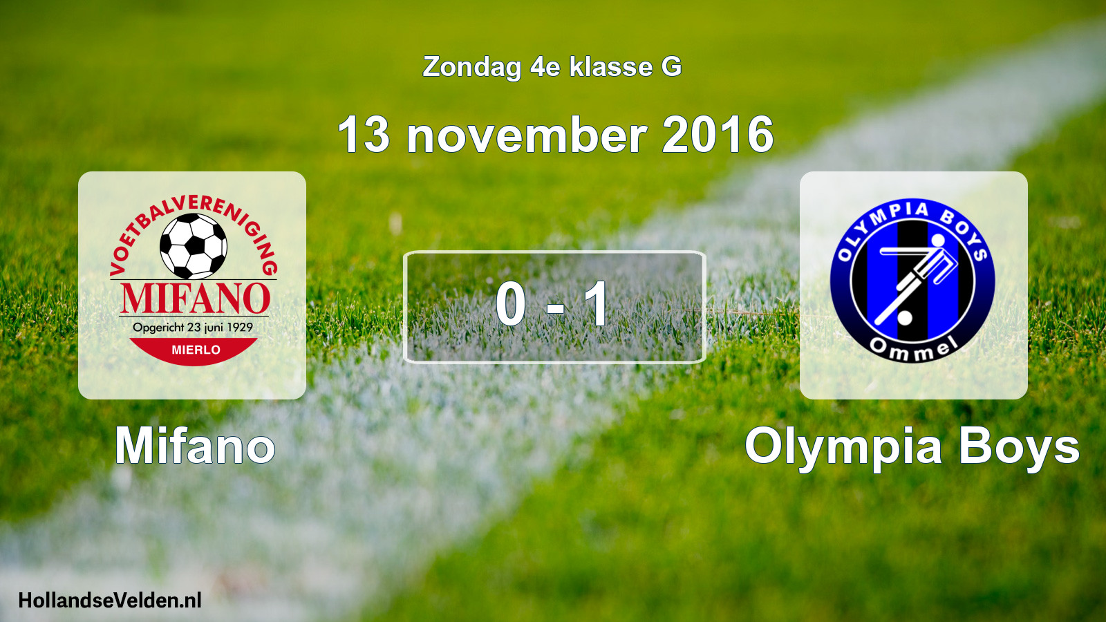 Total number of matches played: Mifano - Olympia Boys 0 - 1 (13 November 2016)