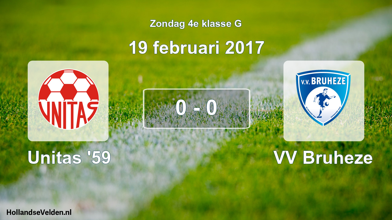 Total number of matches played: Unitas '59 - VV Bruheze 0 - 0 (19 February 2017)