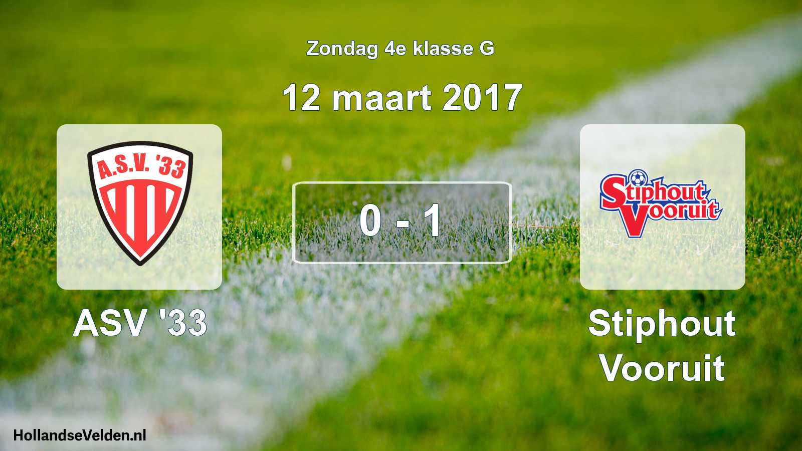 Total number of matches played: ASV '33 - Stiphout Vooruit 0 - 1 (12 March 2017)