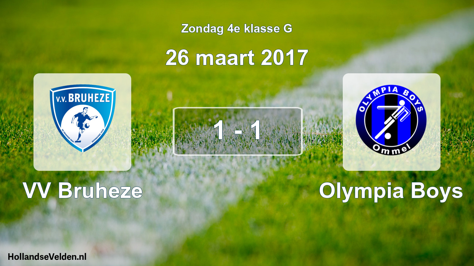 Total number of matches played: VV Bruheze - Olympia Boys 1 - 1 (26 March 2017)