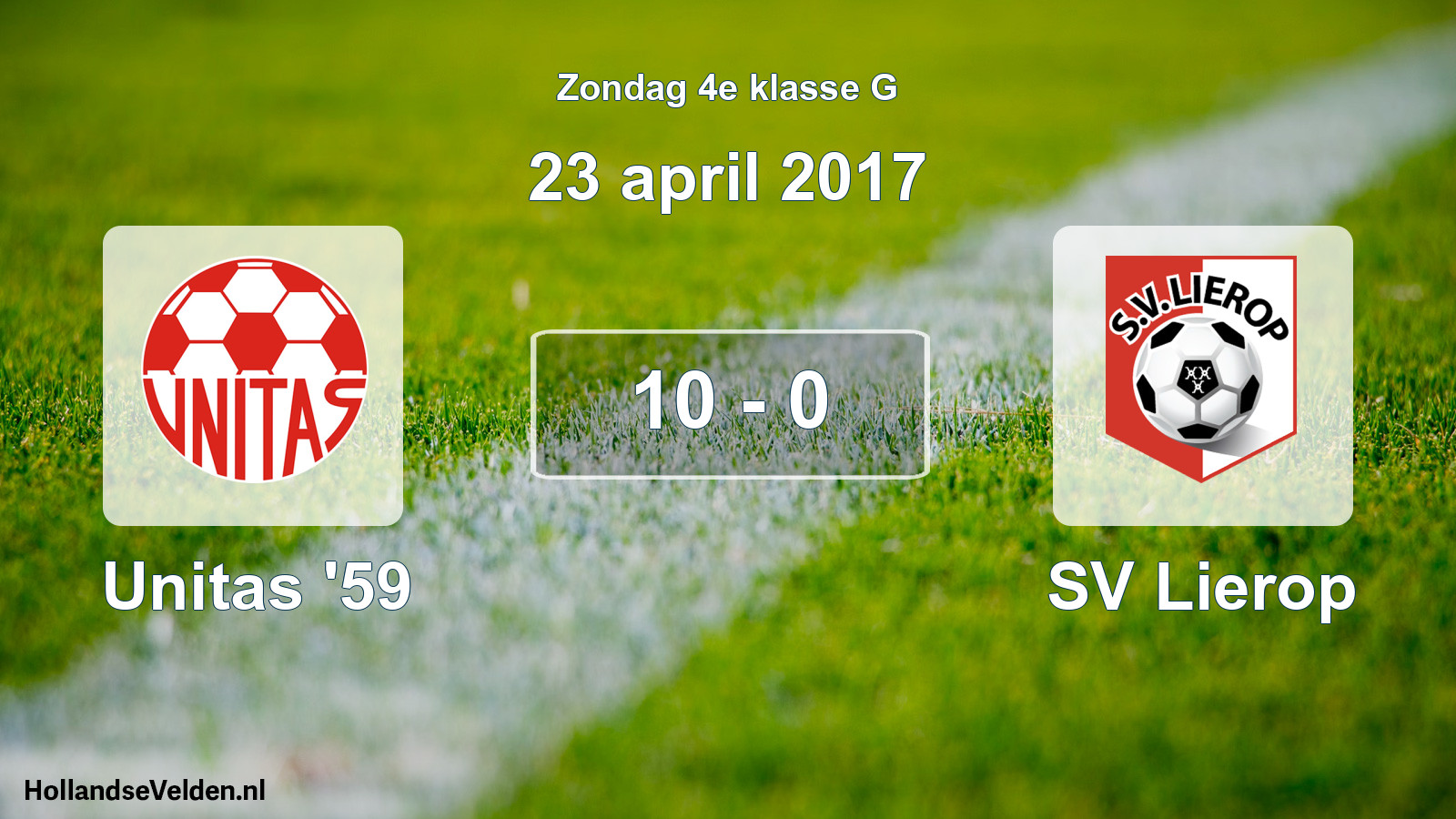 Total number of matches played: Unitas '59 - SV Lierop 10 - 0 (23 April 2017)