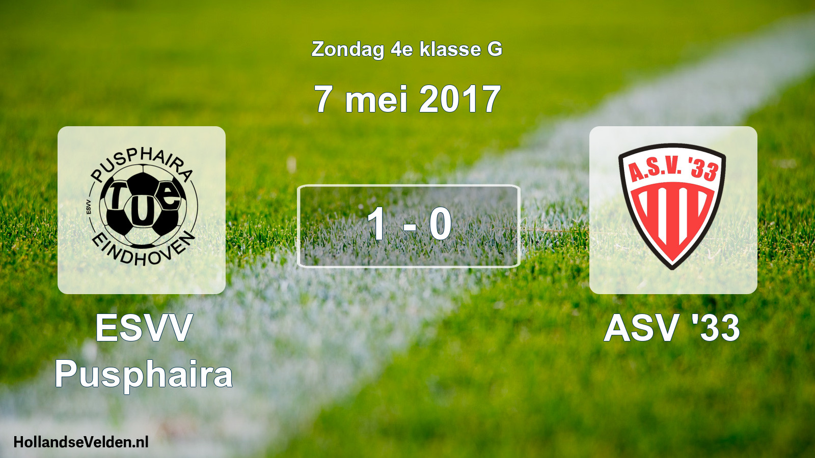 Total number of matches played: ESVV Pusphaira - ASV '33 1 - 0 (7 May 2017)