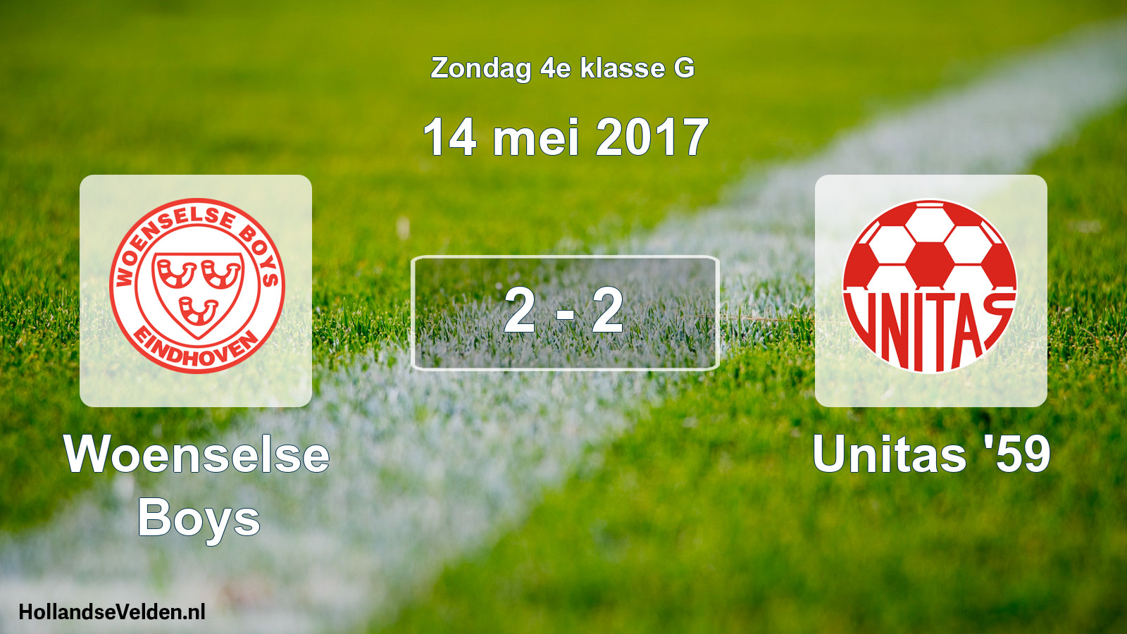 Total number of matches played: Woenselse Boys - Unitas '59 2 - 2 (14 May 2017)