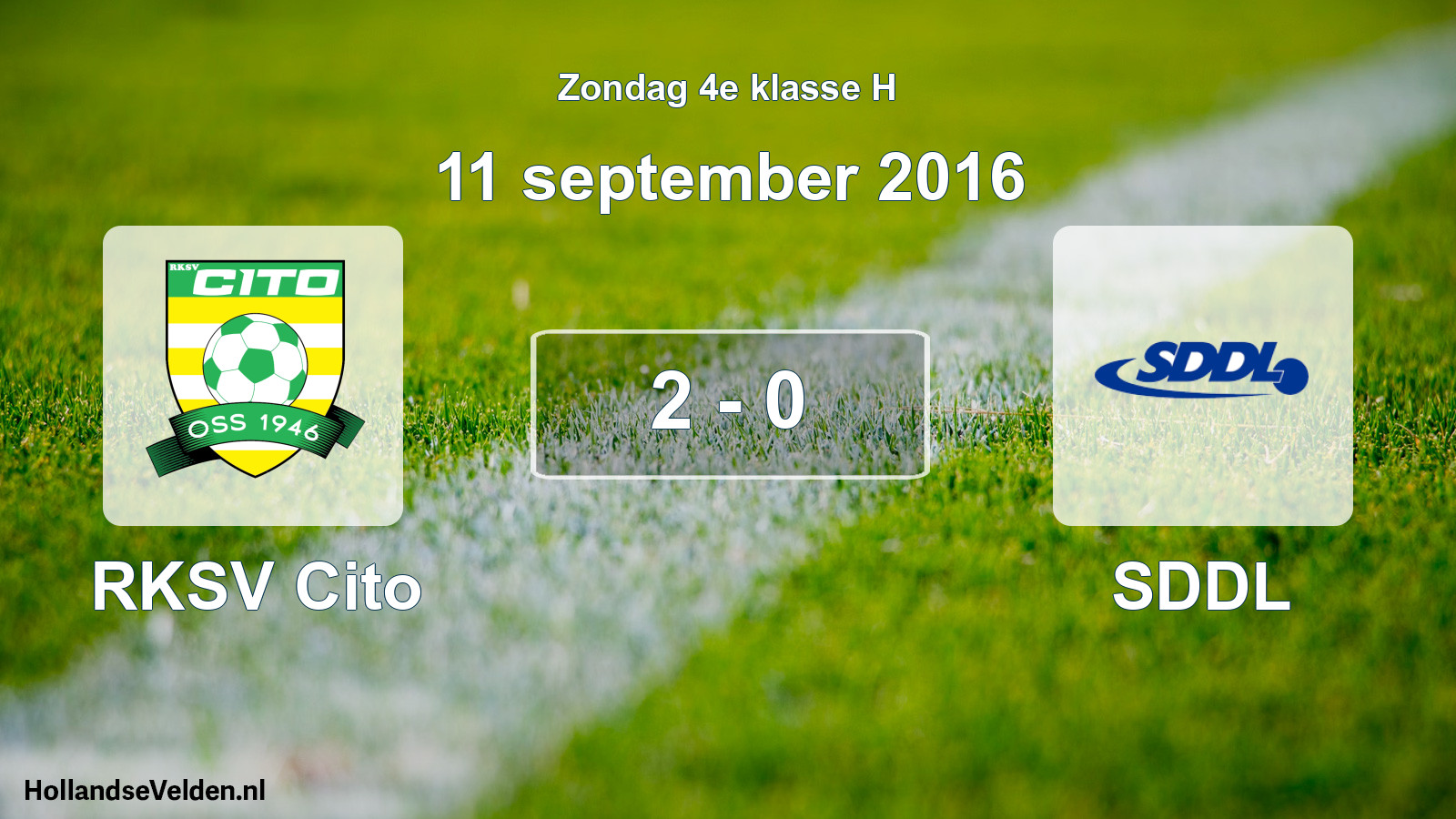 Total number of matches played: RKSV Cito - SDDL 2 - 0 (11 September 2016)