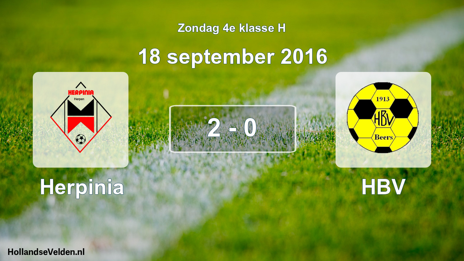 Total number of matches played: Herpinia - HBV 2 - 0 (18 September 2016)