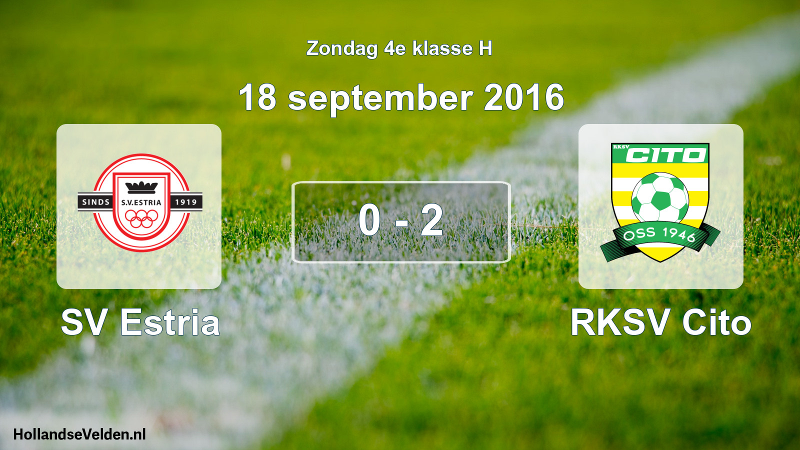 Total number of matches played: SV Estria - RKSV Cito 0 - 2 (18 September 2016)