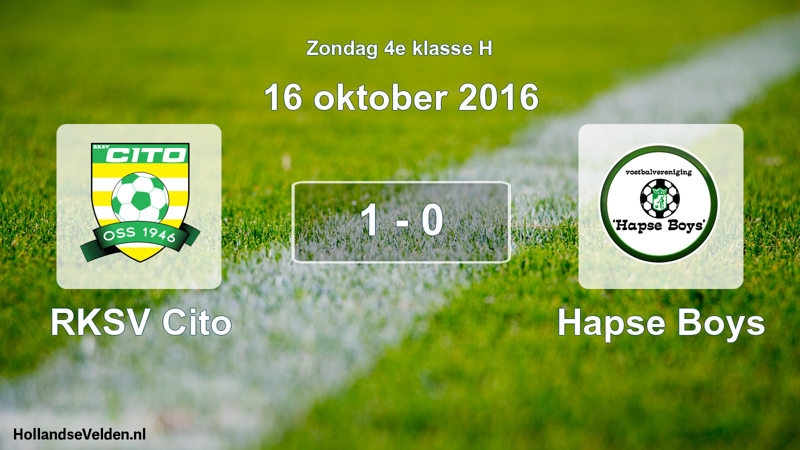 Total number of matches played: RKSV Cito - Hapse Boys 1 - 0 (16 October 2016)