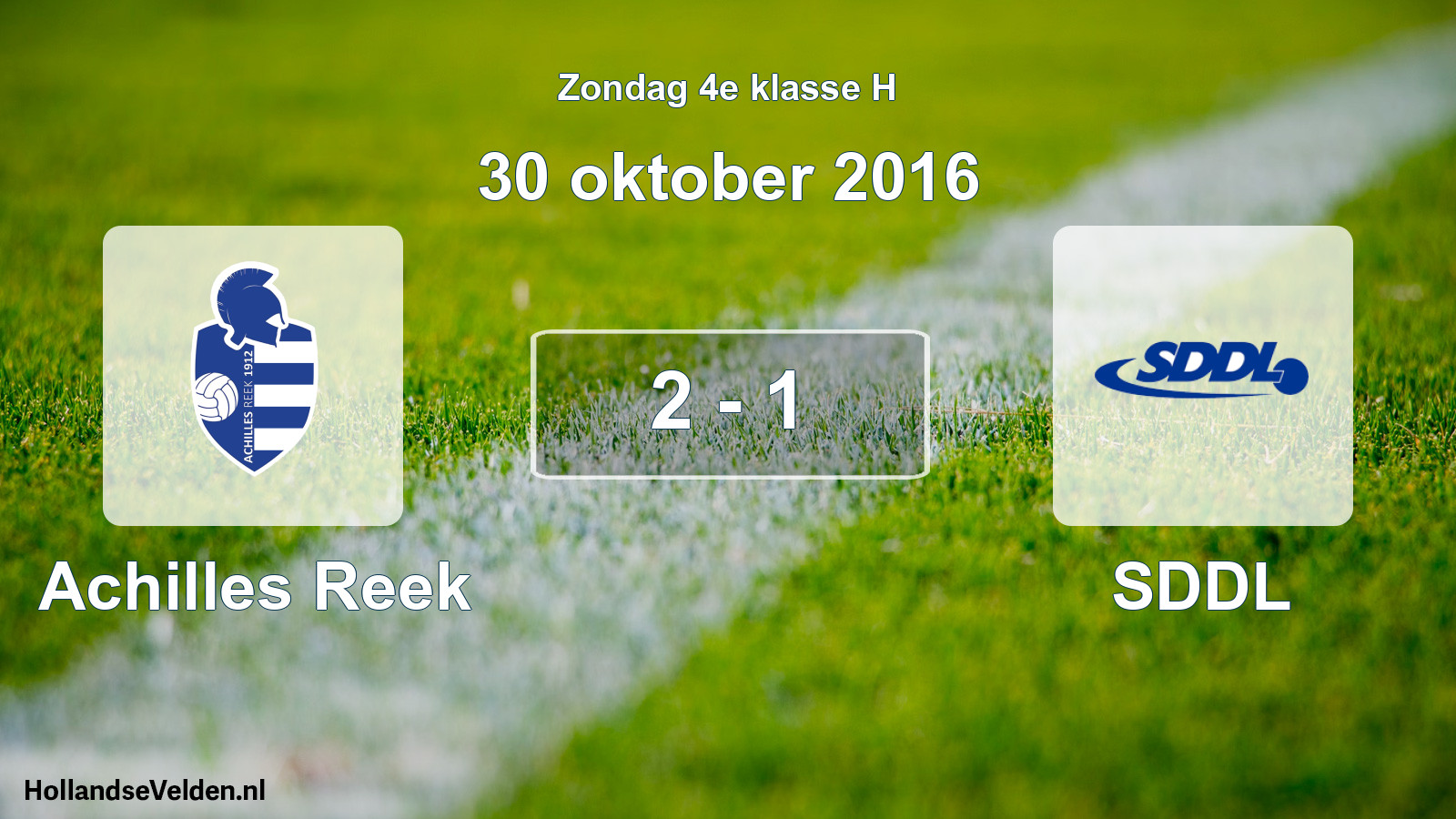 Total number of matches played: Achilles Reek - SDDL 2 - 1 (30 October 2016)