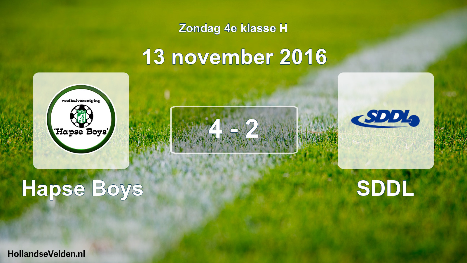 Total number of matches played: Hapse Boys - SDDL 4 - 2 (13 November 2016)