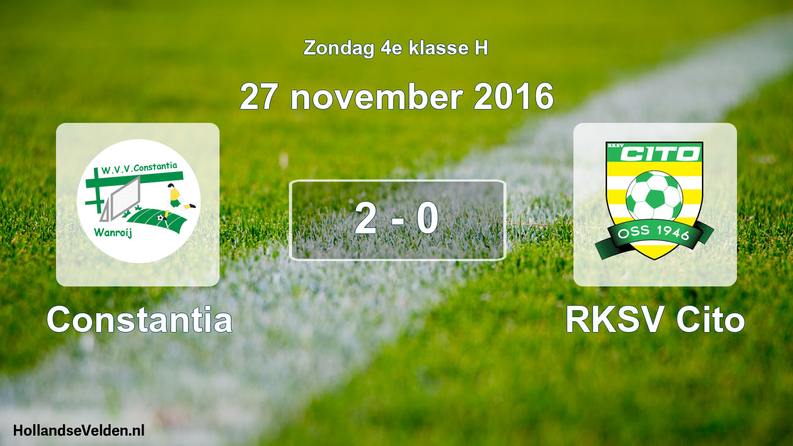 Total number of matches played: Constantia - RKSV Cito 2 - 0 (27 November 2016)