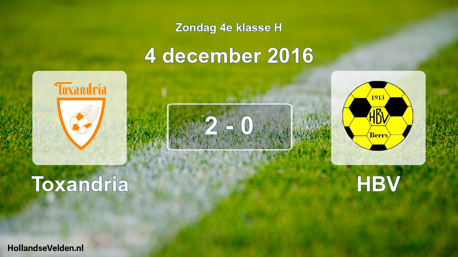 Total number of matches played: Toxandria - HBV 2 - 0 (4 December 2016)