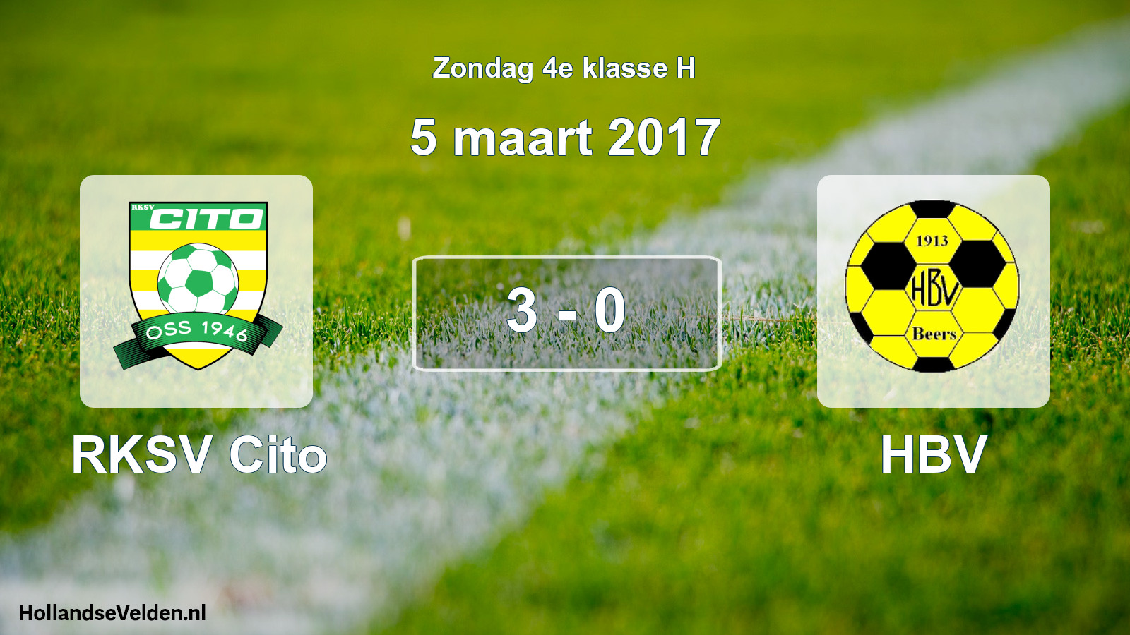Total number of matches played: RKSV Cito - HBV 3 - 0 (5 March 2017)