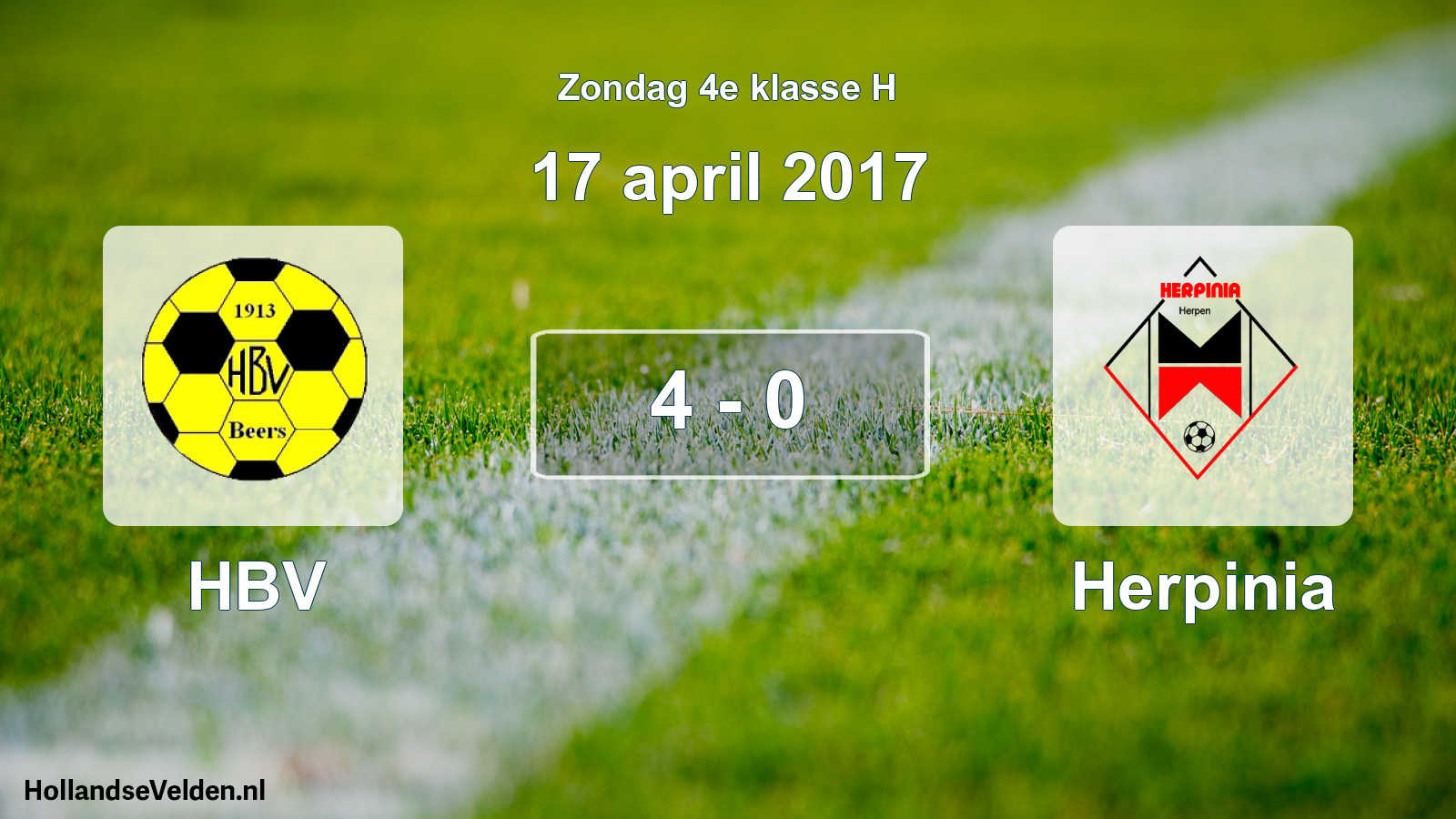 Total number of matches played: HBV - Herpinia 4 - 0 (17 April 2017)