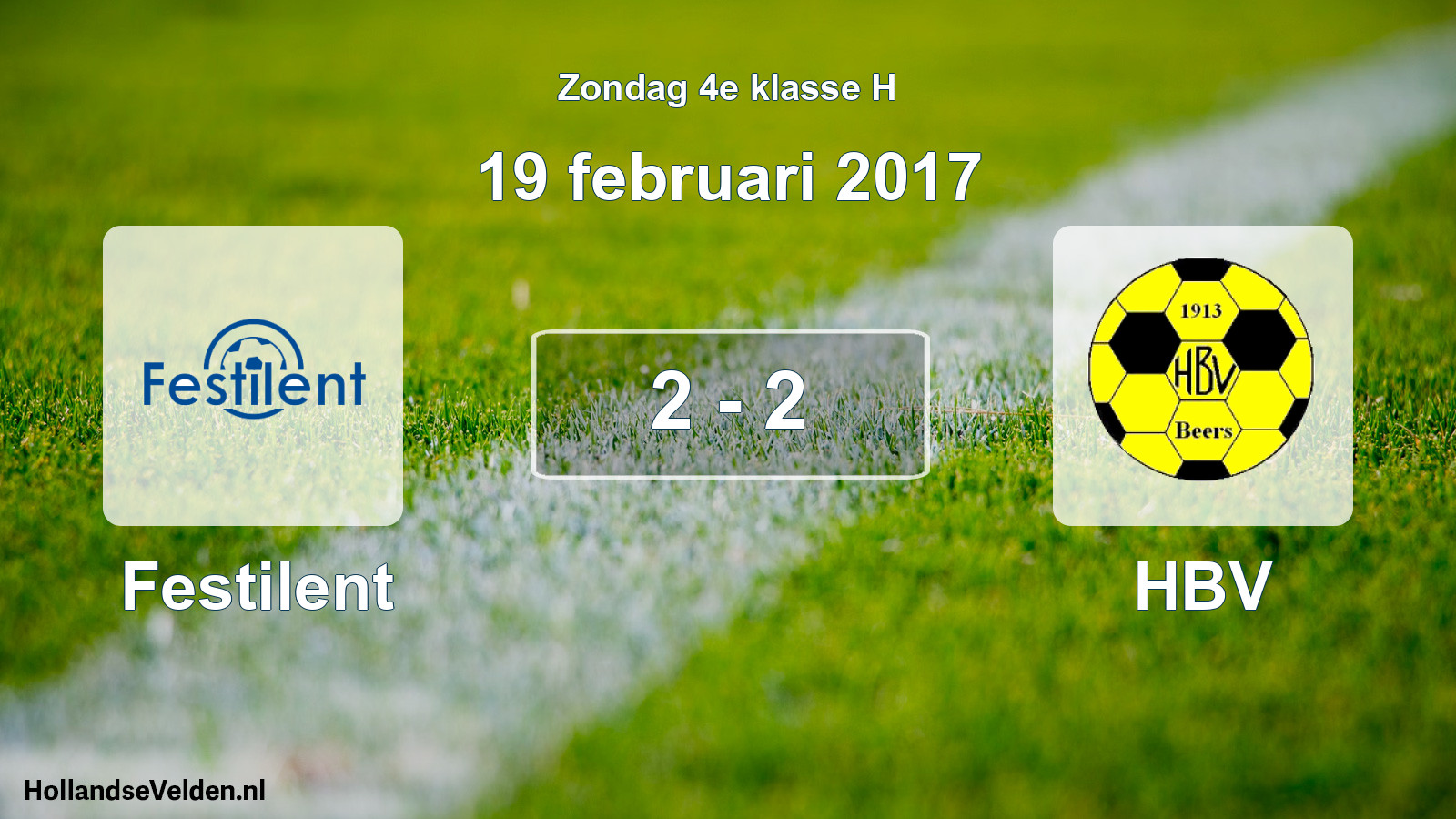Total number of matches played: Festilent - HBV 2 - 2 (19 February 2017)