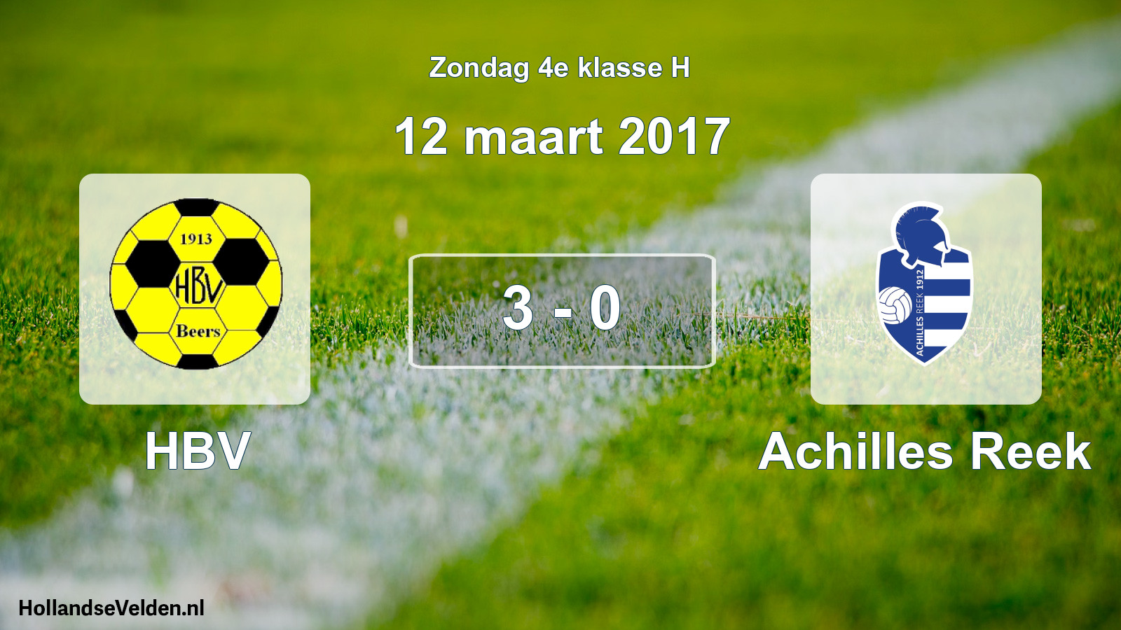 Total number of matches played: HBV - Achilles Reek 3 - 0 (12 March 2017)