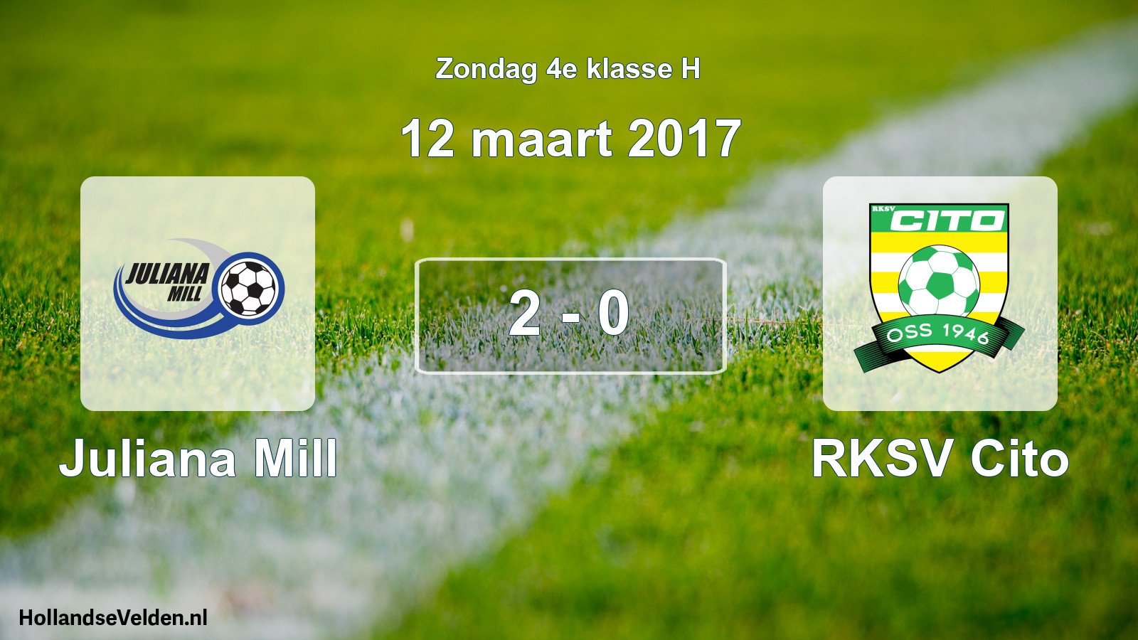 Total number of matches played: Juliana Mill - RKSV Cito 2 - 0 (12 March 2017)