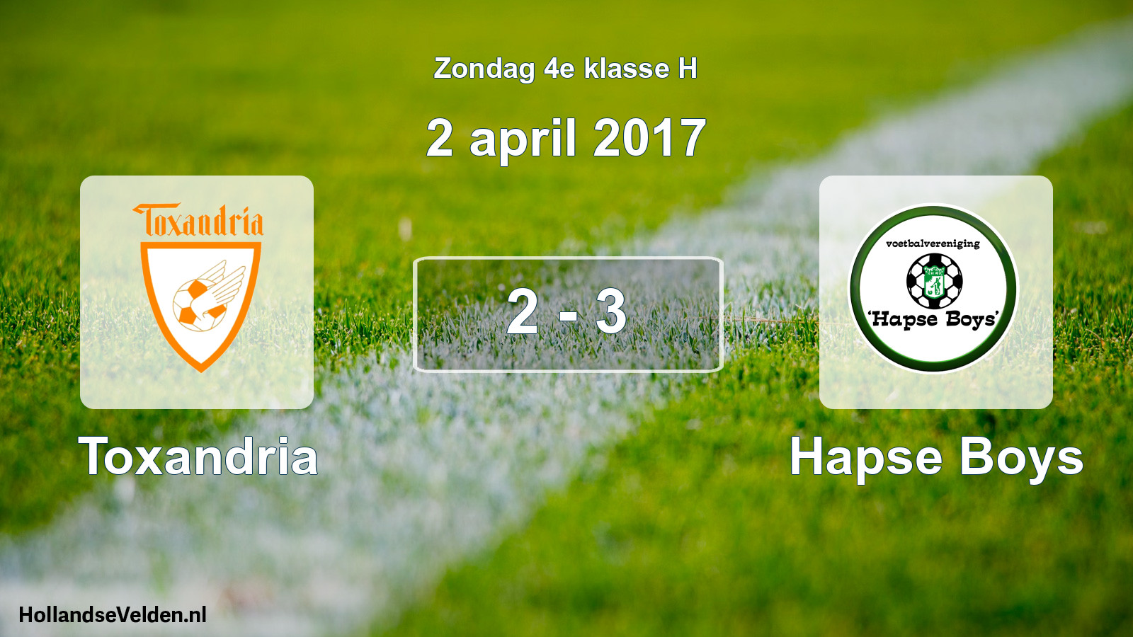 Total number of matches played: Toxandria - Hapse Boys 2 - 3 (2 April 2017)