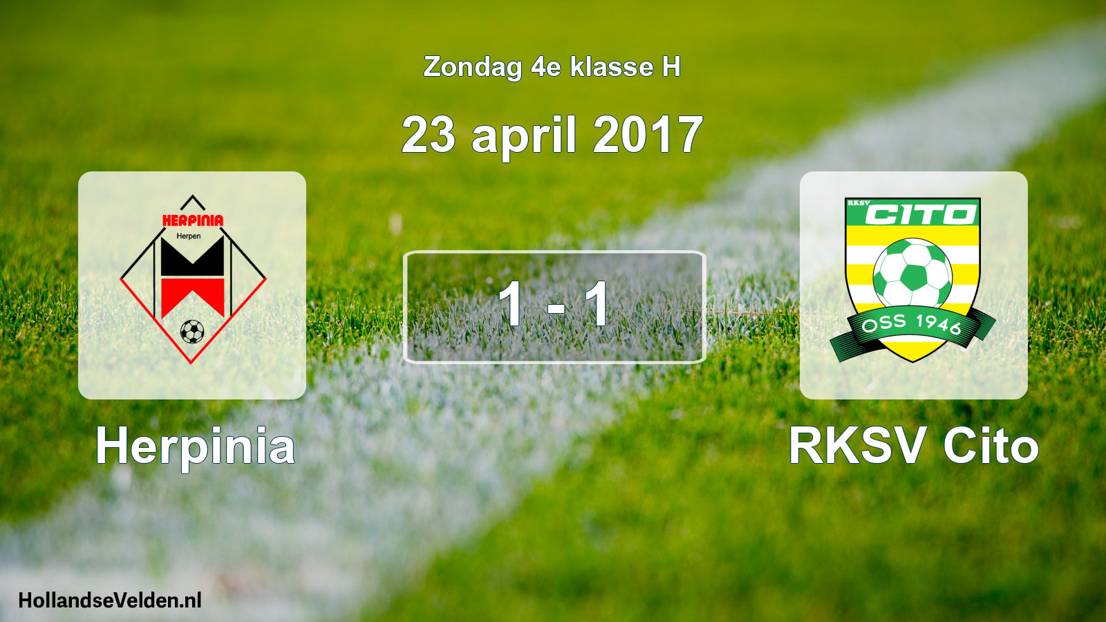 Total number of matches played: Herpinia - RKSV Cito 1 - 1 (23 April 2017)