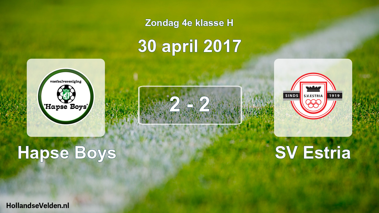 Total number of matches played: Hapse Boys - SV Estria 2 - 2 (30 April 2017)