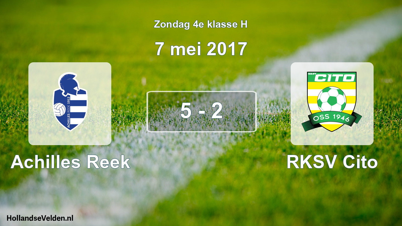 Total number of matches played: Achilles Reek - RKSV Cito 5 - 2 (7 May 2017)