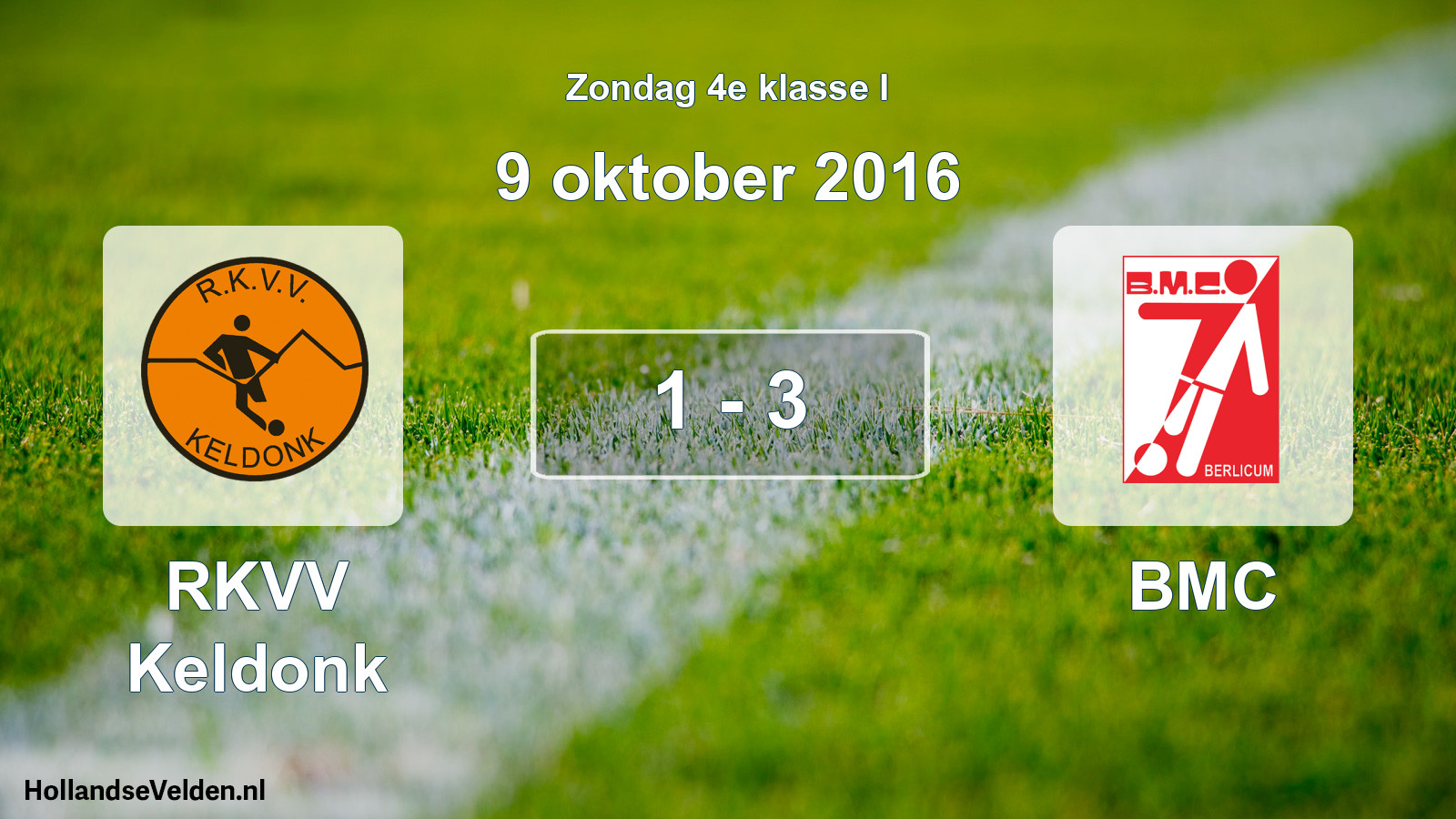 Total number of matches played: RKVV Keldonk - BMC 1 - 3 (9 October 2016)