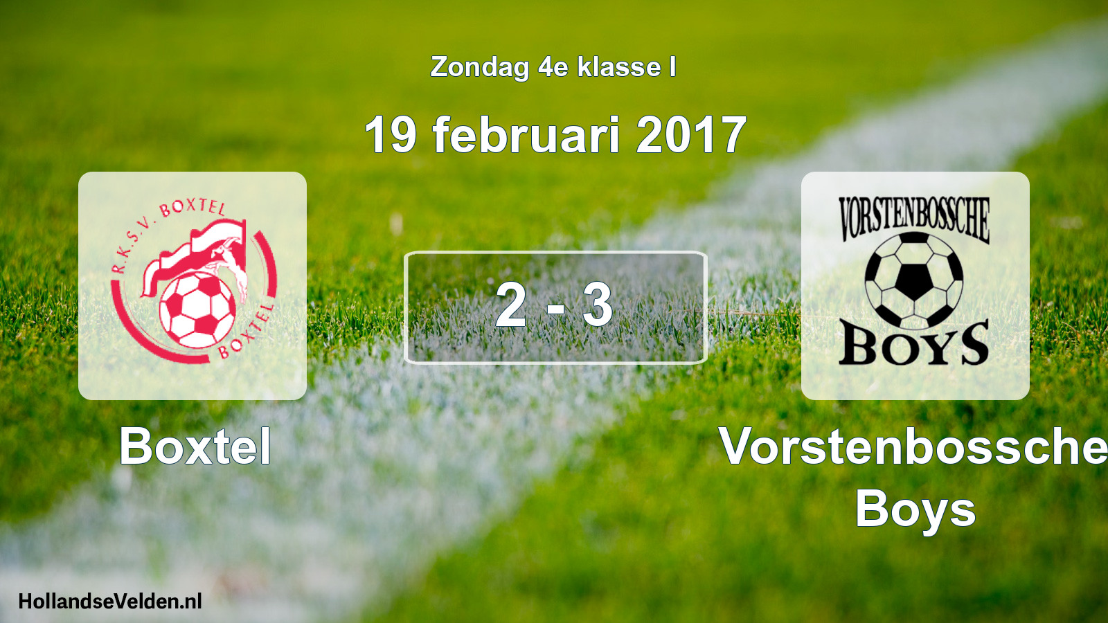 Total number of matches played: Boxtel - Vorstenbossche Boys 2 - 3 (19 February 2017)