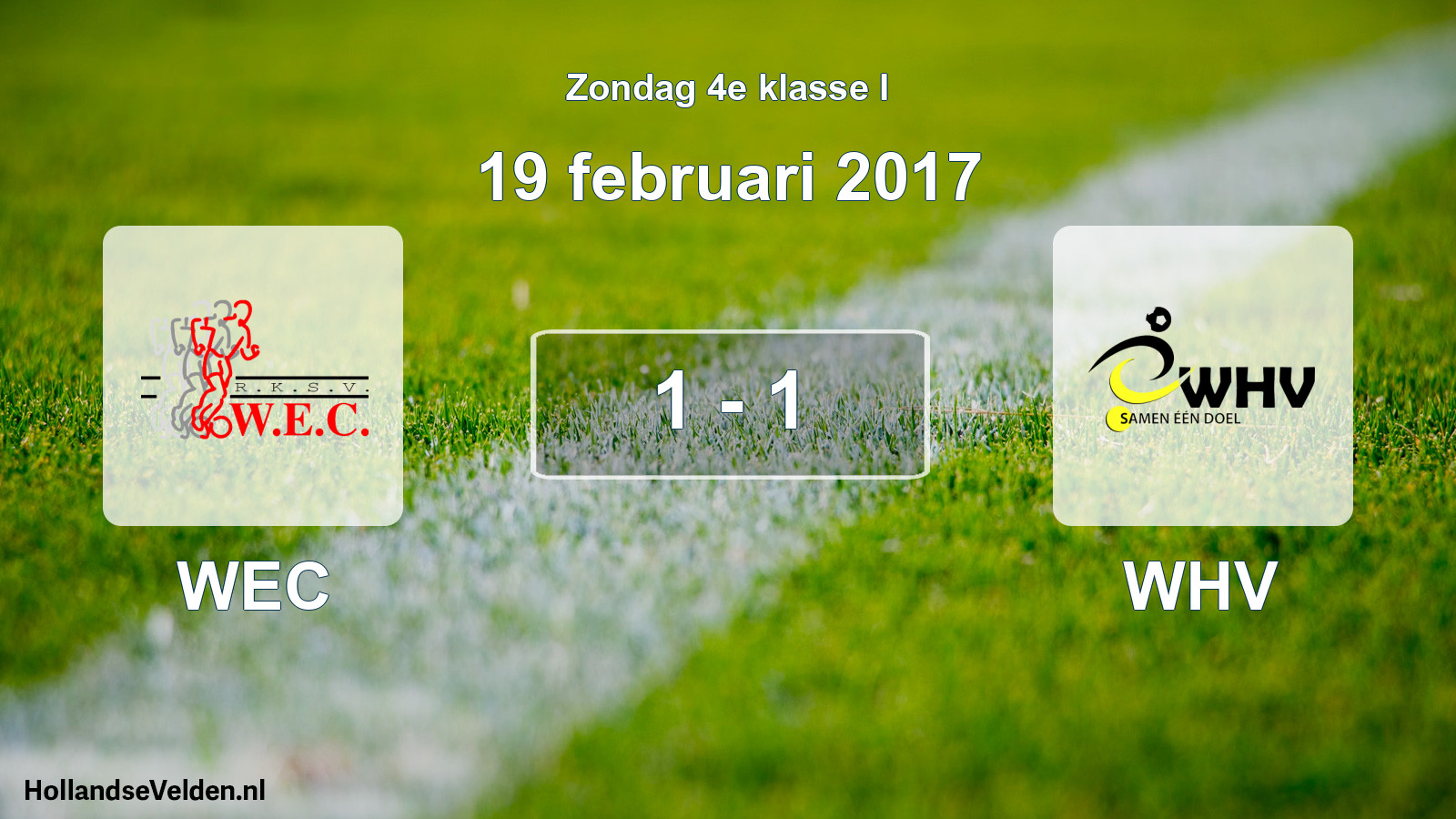 Total number of matches played: WEC - WHV 1 - 1 (19 February 2017)
