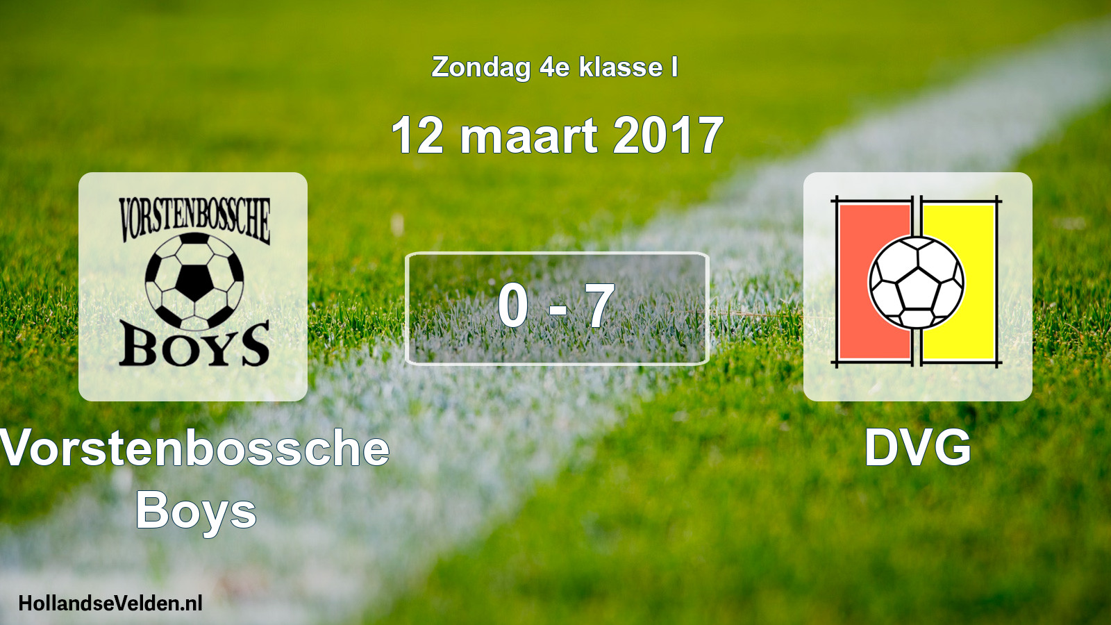 Total number of matches played: Vorstenbossche Boys - DVG 0 - 7 (12 March 2017)