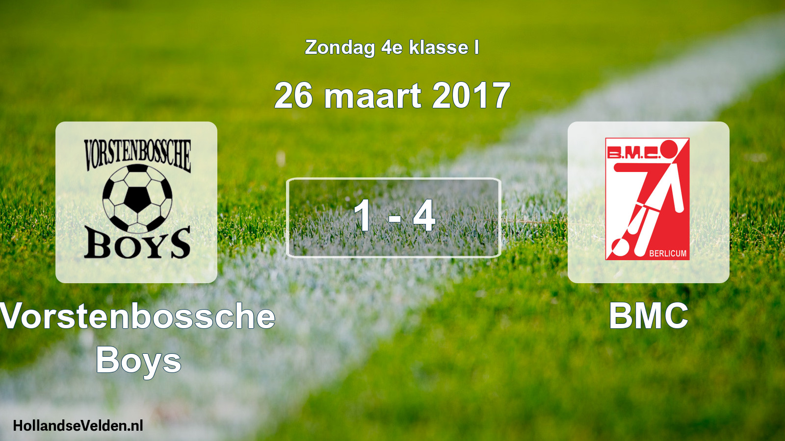 Total number of matches played: Vorstenbossche Boys - BMC 1 - 4 (26 March 2017)