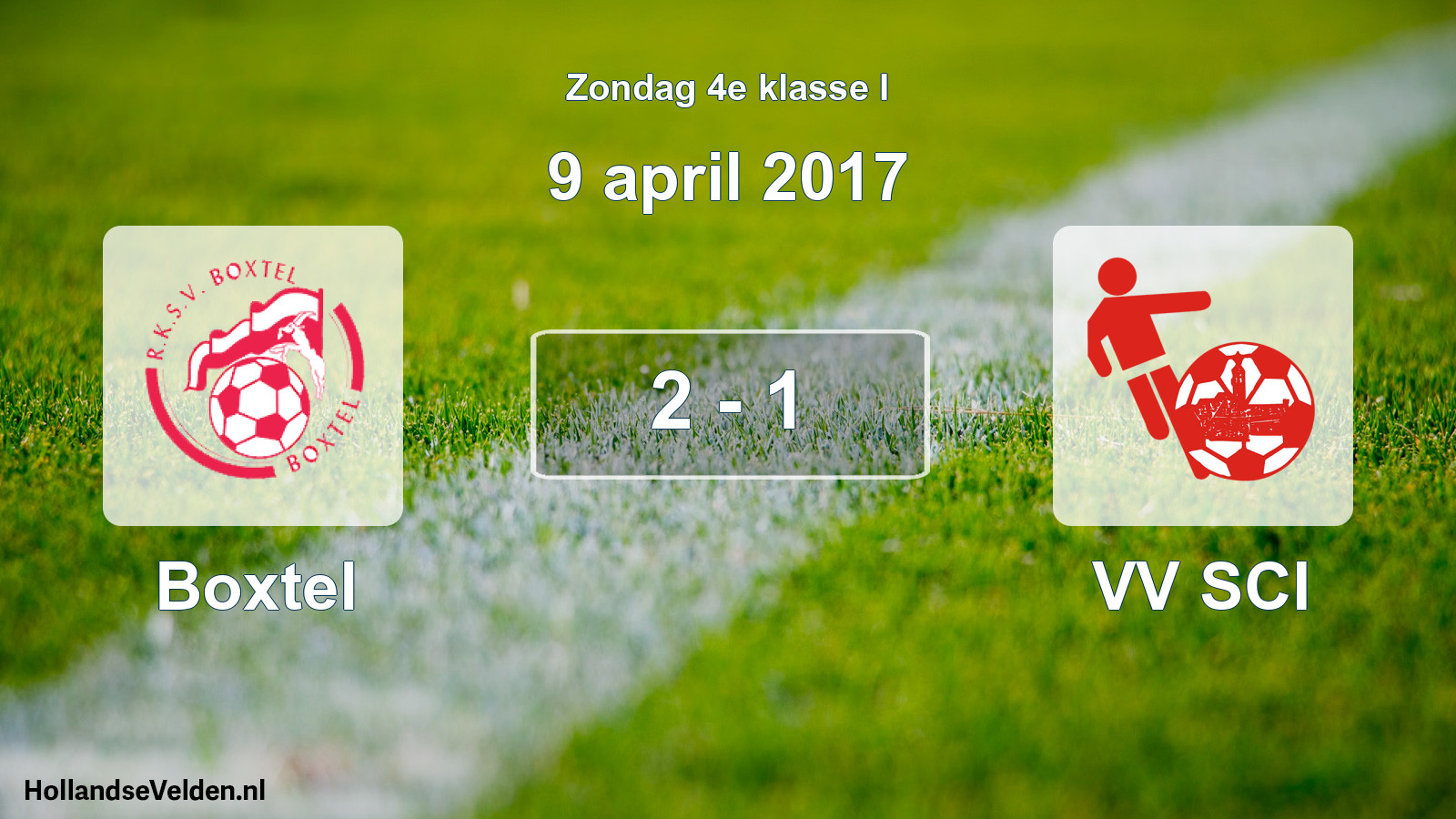 Total number of matches played: Boxtel - VV SCI 2 - 1 (9 April 2017)