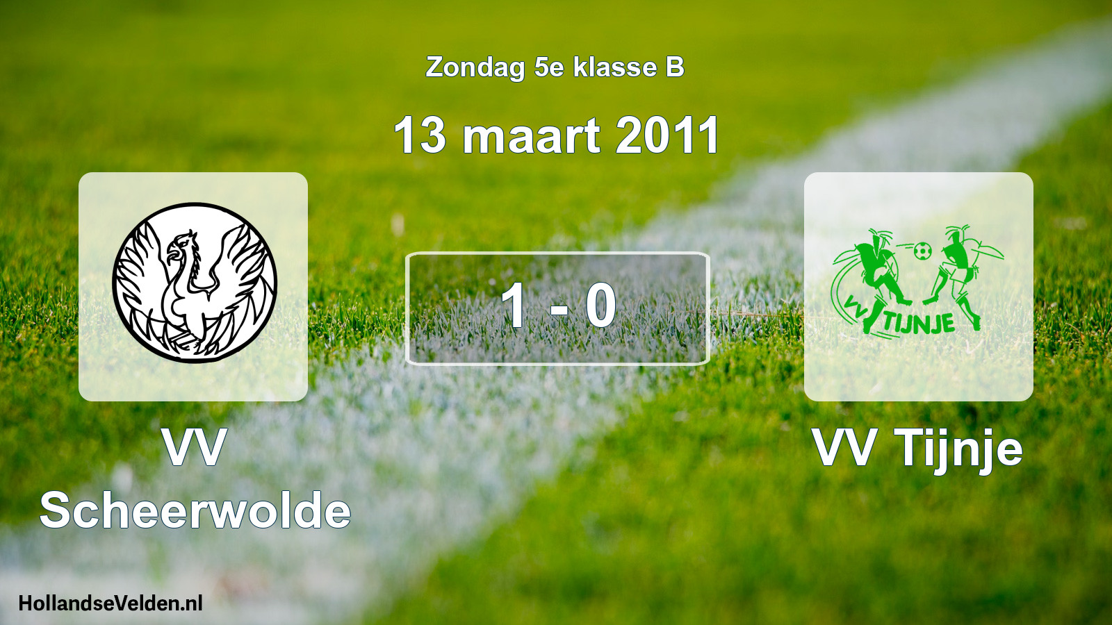 Total number of matches played: VV Scheerwolde - VV Tijnje 1 - 0 (13 March 2011)