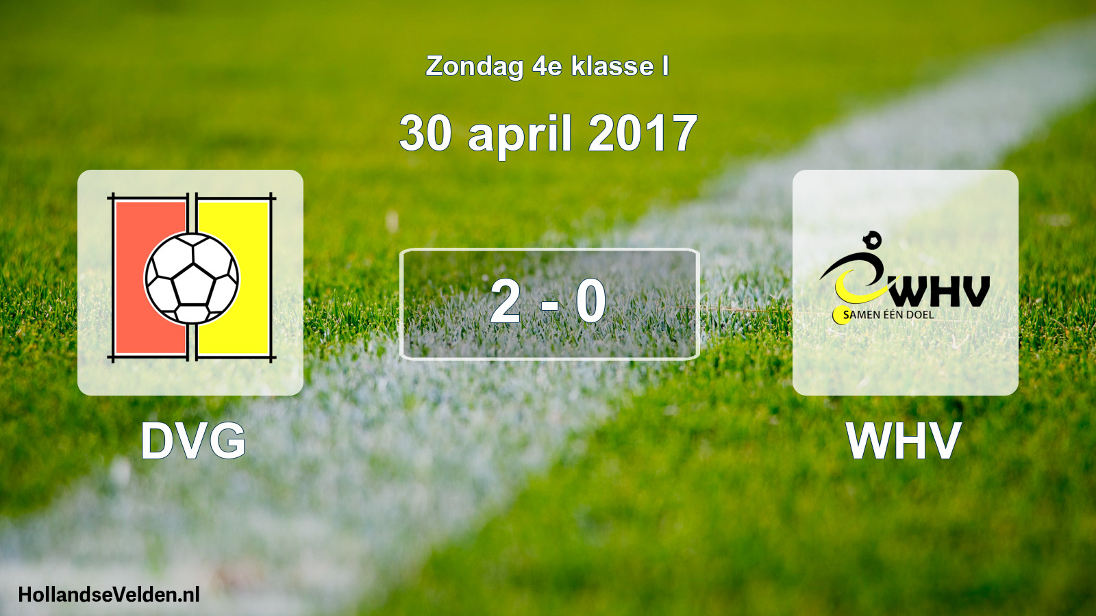 Total number of matches played: DVG - WHV 2 - 0 (30 April 2017)