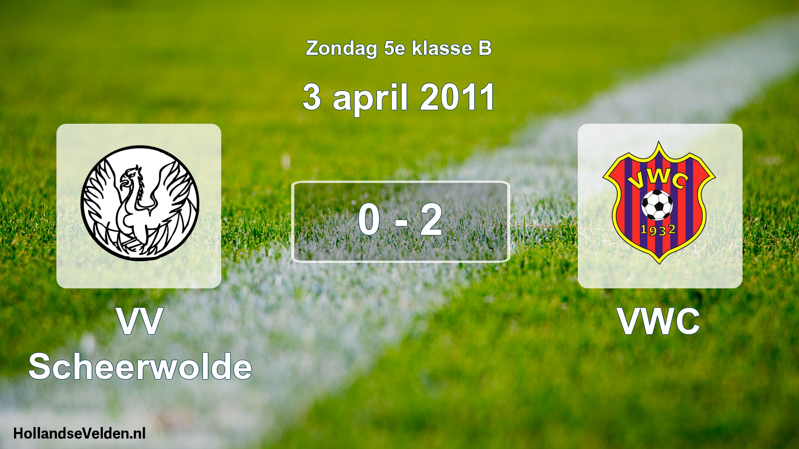 Total number of matches played: VV Scheerwolde - VWC 0 - 2 (3 April 2011)