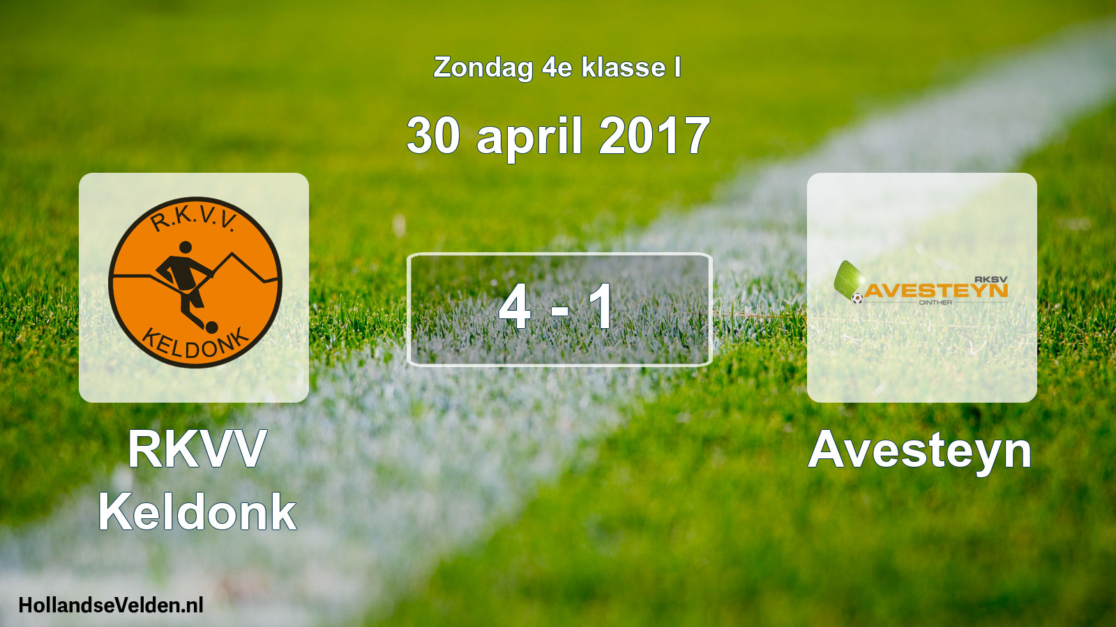 Total number of matches played: RKVV Keldonk - Avesteyn 4 - 1 (30 April 2017)