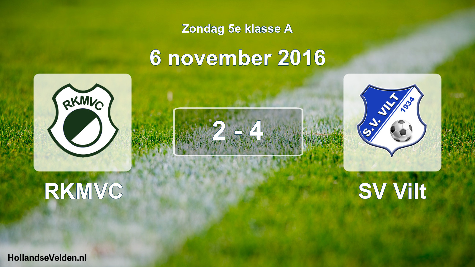 Total number of matches played: RKMVC - SV Vilt 2 - 4 (6 November 2016)
