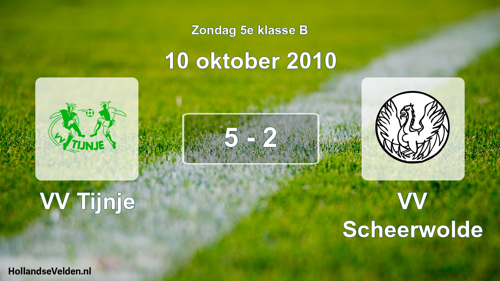 Total number of matches played: VV Tijnje - VV Scheerwolde 5 - 2 (10 October 2010)