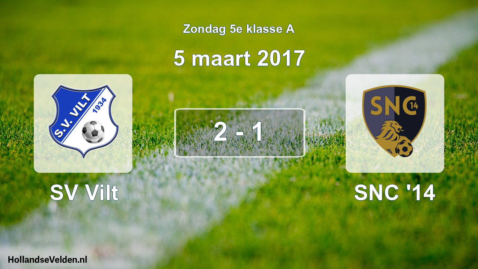 Total number of matches played: SV Vilt - SNC '14 2 - 1 (5 March 2017)