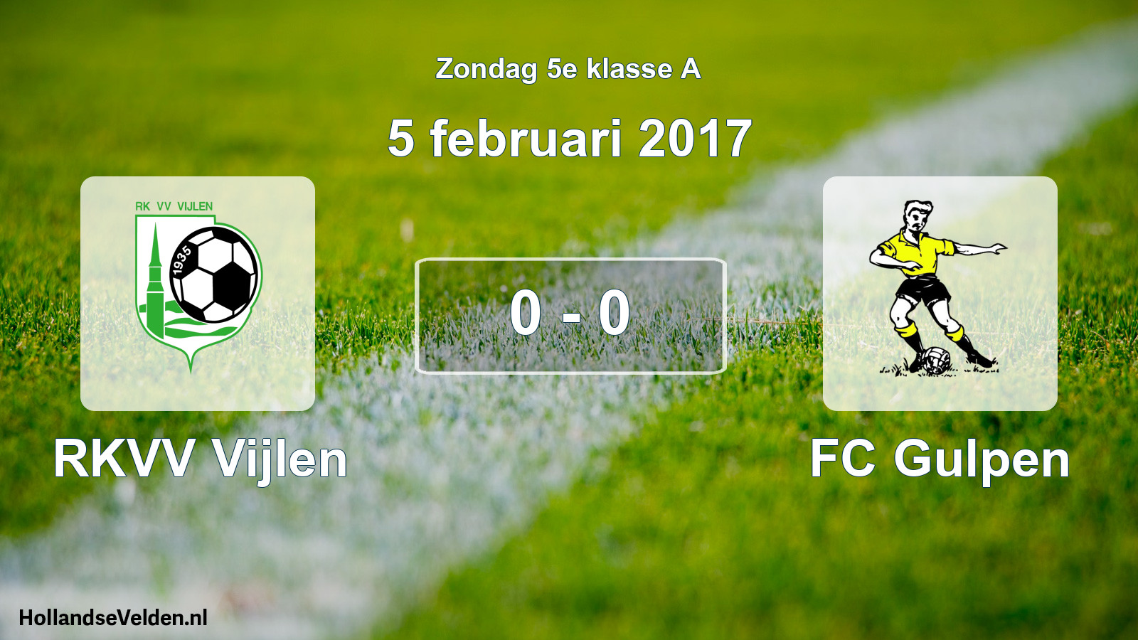 Total number of matches played: RKVV Vijlen - FC Gulpen 0 - 0 (5 February 2017)