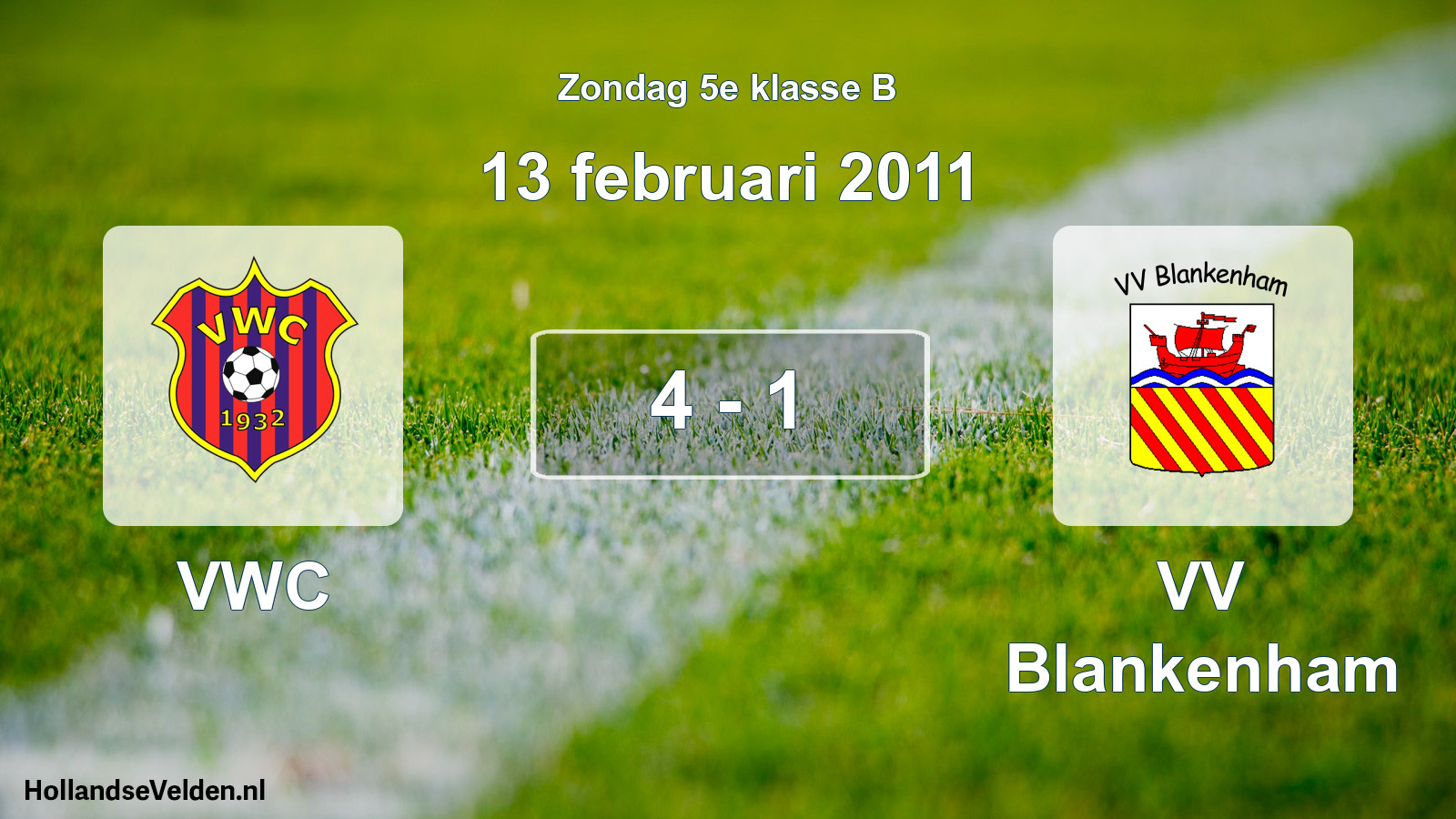 Total number of matches played: VWC - VV Blankenham 4 - 1 (13 February 2011)