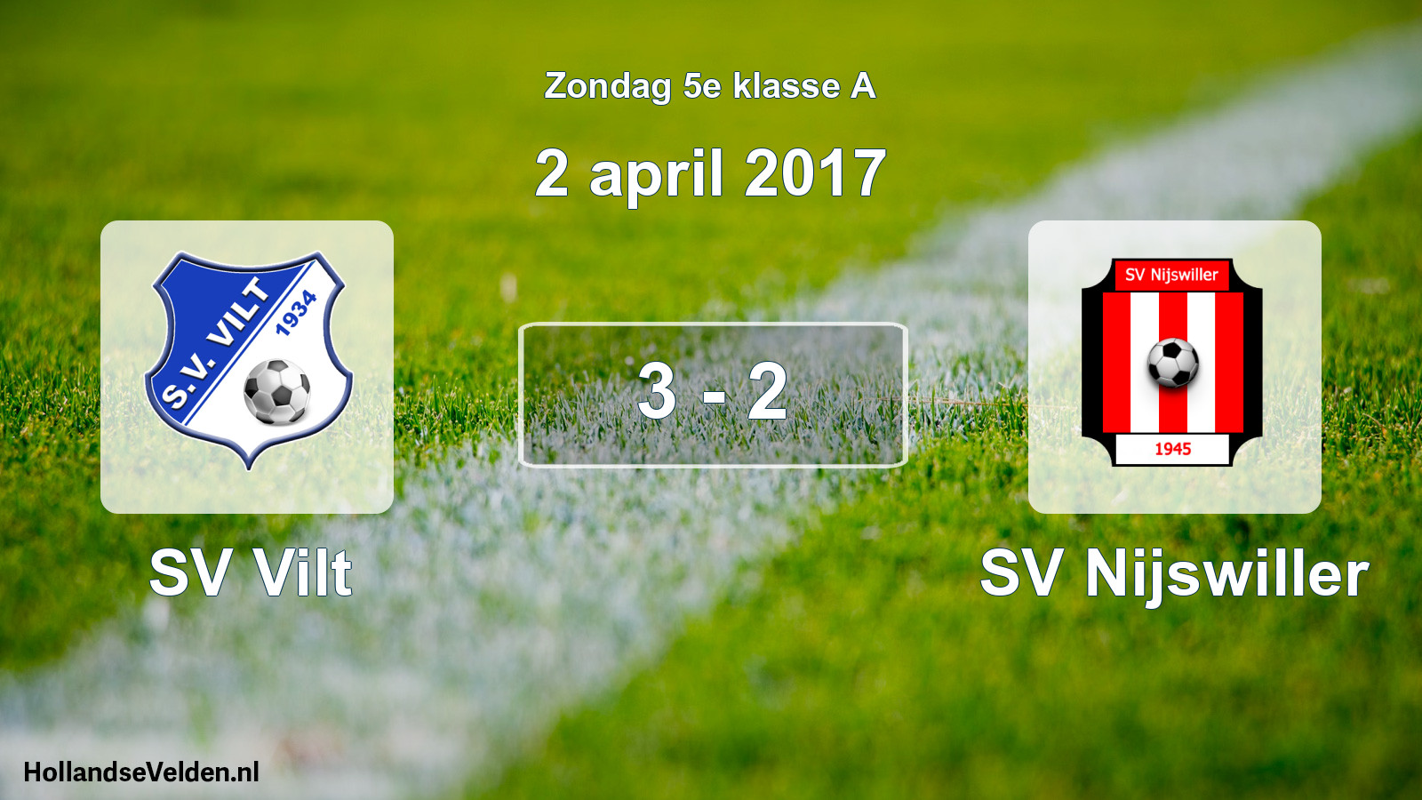 Total number of matches played: SV Vilt - SV Nijswiller 3 - 2 (2 April 2017)
