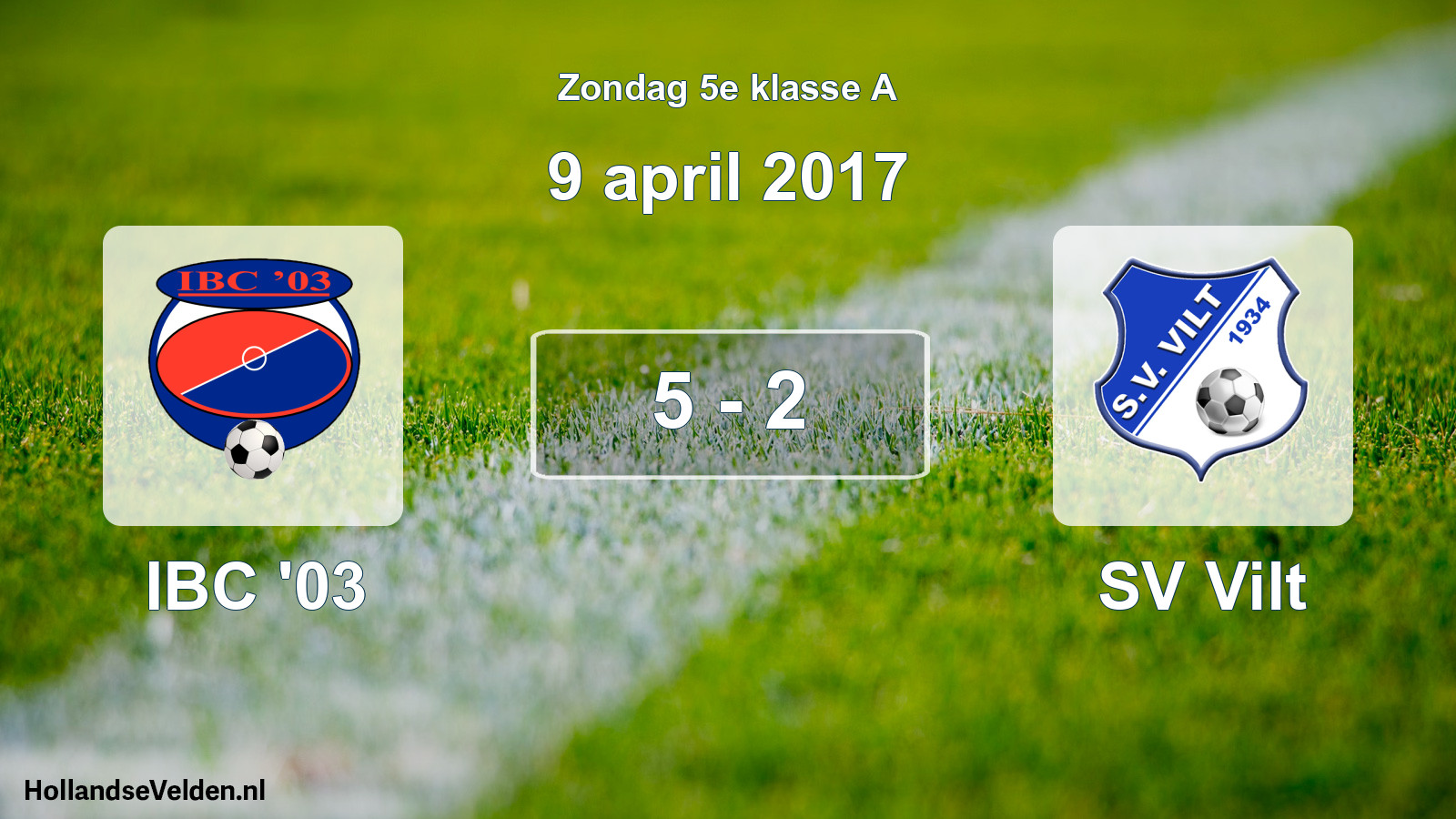 Total number of matches played: IBC '03 - SV Vilt 5 - 2 (9 April 2017)