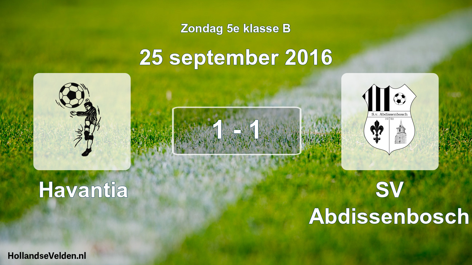 Total number of matches played: Havantia - SV Abdissenbosch 1 - 1 (25 September 2016)