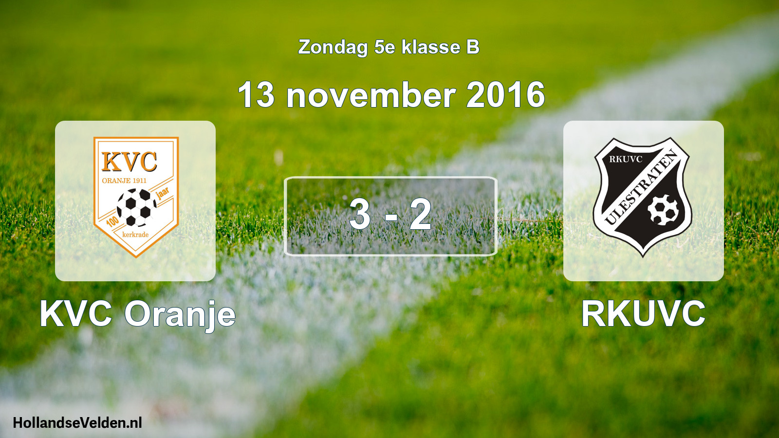 Total number of matches played: KVC Oranje - RKUVC 3 - 2 (13 November 2016)