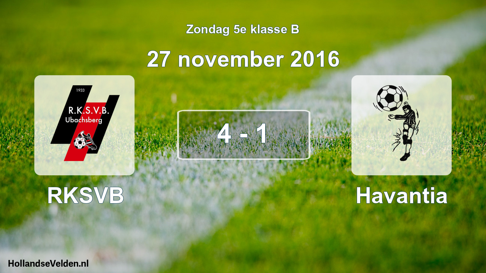 Total number of matches played: RKSVB - Havantia 4 - 1 (27 November 2016)